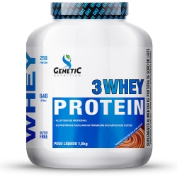 3 whey Protein Sabor Chocolate c/ Coco (1,8kg) - Genetic Nutrition