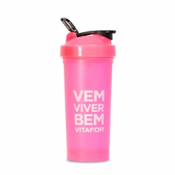 Coqueteleira Vem Viver Bem Cor Rosa (600ML) - Vitafor