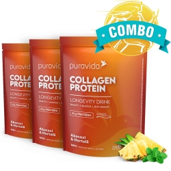 Combo 3 un Collagen Protein Sabor Abacaxi com Hortel (450g) - Pura Vida