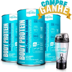 Compre 3unid Body Protein Sabor Neutro (450g) - Equaliv e Ganhe 1 Coqueteleira Mixer 450ml