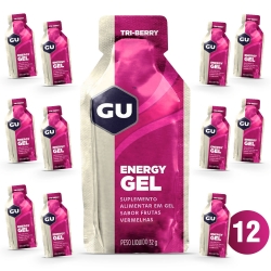 Energy Gel Com Cafena Sabor Frutas Vermelhas (12 unid de 32g) - GU