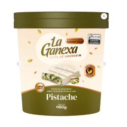 Pasta de Amendoim Integral Gourmet Sabor Chocolate Branco c/ Pistache (450g) - La Ganexa