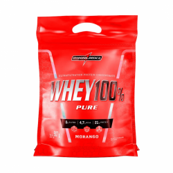 Whey 100% Pure Sabor Morango (907g) Refil - Integralmdica