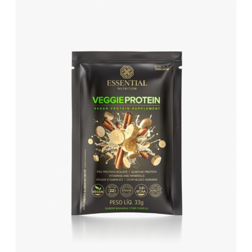 Veggie Protein sabor banana c/ canela 1 Sachê de 33g-  Essential