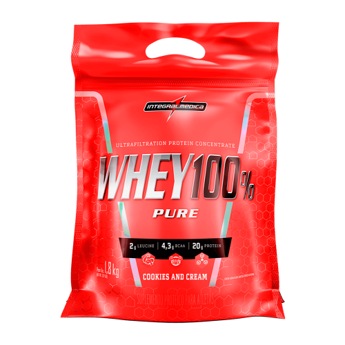 Whey 100% Pure - Refil Sabor Cookies & Cream (1,8Kg) - Integralmédica