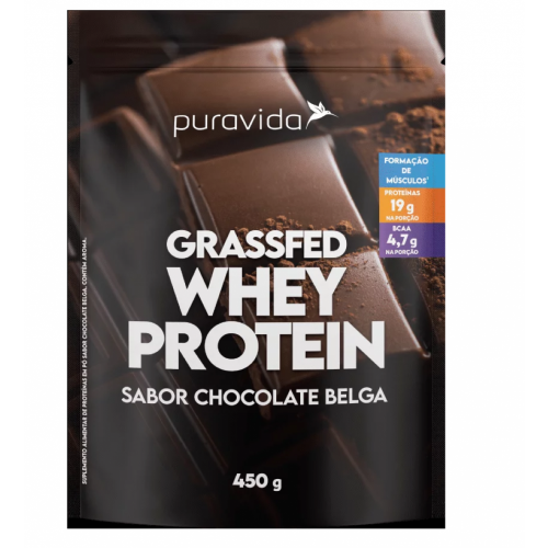 Whey Protein Grassfed Sabor Chocolate Belga (450g) - Pura Vida