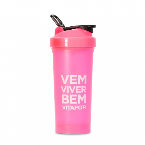 Coqueteleira Vem Viver Bem Cor Rosa (600ML) - Vitafor