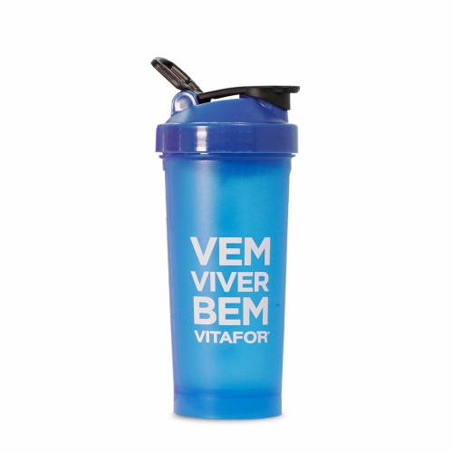 Coqueteleira Vem Viver Bem Cor Azul (600ML) - Vitafor