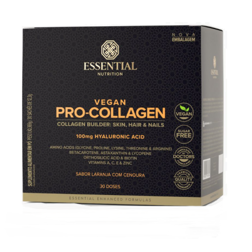 Vegan Pro-Collagen Box sabor Laranja com Cenoura (30 Sachs de 11g) - Essencial