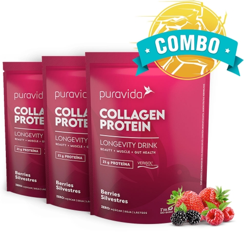 Combo 3 un Collagen Protein Sabor Berries Silvestres (450g) - Pura Vida