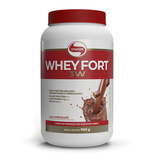 Whey Fort 3W (900g) Sabor Chocolate - Vitafor