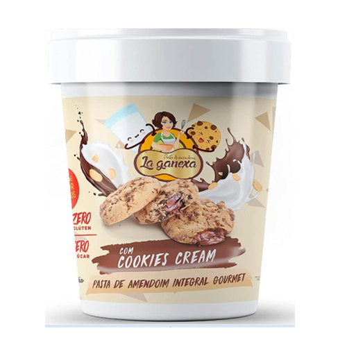 Pasta de Amendoim Integral Gourmet Sabor Cookies & Cream (450g) - La Ganexa