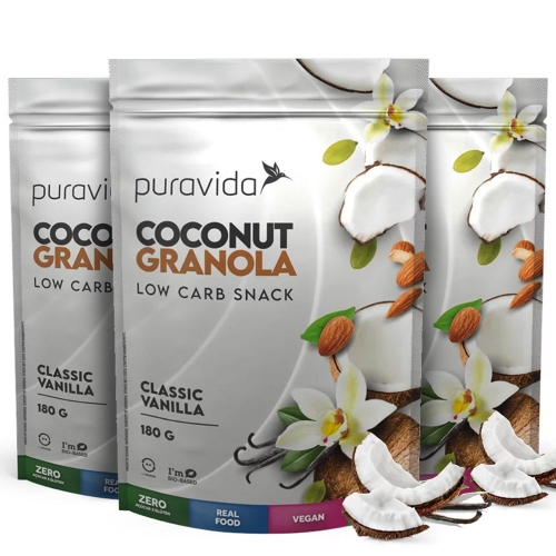 Kit 3 un Coconut Granola Sabor Vanilla (180g) - Pura Vida