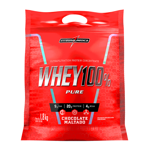 Whey 100% Pure - Refil Sabor Chocolate Maltado (1,8 Kg) - Integralmédica