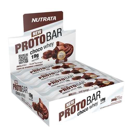 ProtoBar Sabor Chocolate Meio Amargo com Nibs de Cacau (8unid de 70g) - Nutrata