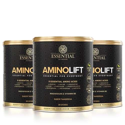 Kit 3unid Aminolift Sabor Tangerina (375g) - Essential Nutrition Kit 3unid Aminolift Sabor Tangerina (375g) - Essential Nutrition