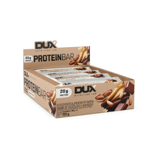 Protein Bar Sabor Chocolate e Amendoim (Caixa c/ 12 unidades de 60g) - Dux Nutrition