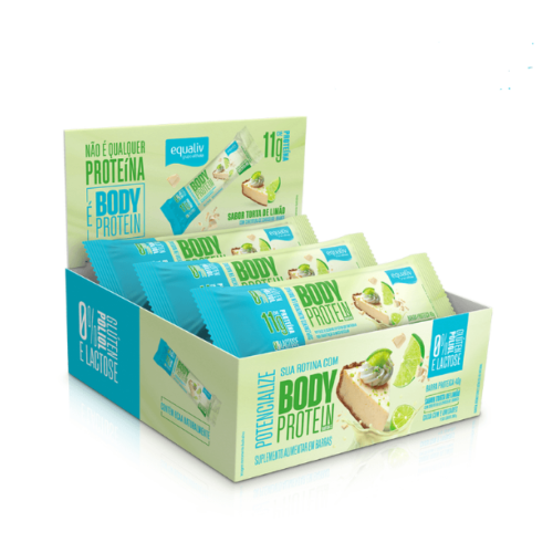 Body Protein Barra Sabor Torta de Limão (1cx c/ 9unid de 40g) - Equaliv