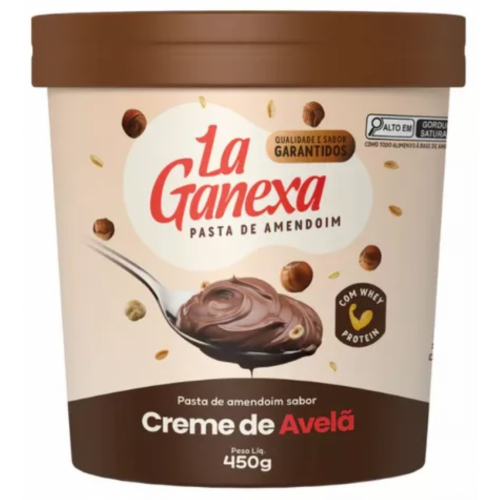 Pasta de Amendoim Sabor Creme de Avelã (450g) - La Ganexa