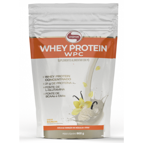 Whey Protein WPC Pouch Sabor Baunilha (900g) - Vitafor