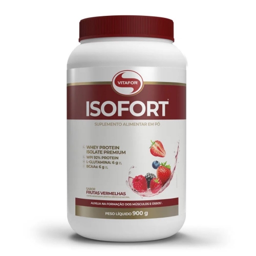 Isofort (Whey Protein Isolate) - Frutas Vermelhas (900g) - Vitafor