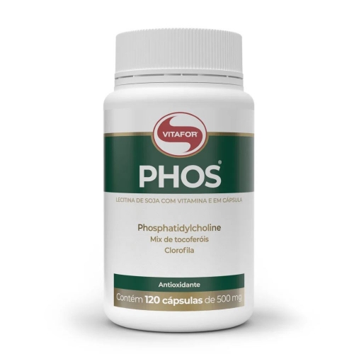 Phos Lecitina De Soja (120 Cápsulas de 500mg) - Vitafor